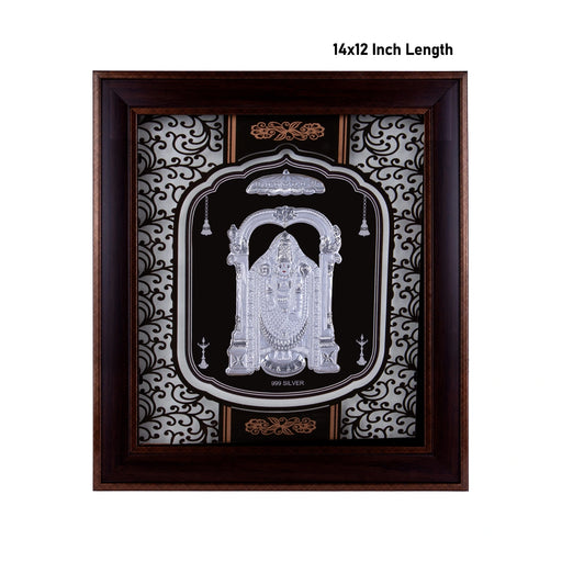 Balaji Murti Photo Frame - 14 X 12 Inches | 999 Silver Foil Picture Frame/ Wall Picture For Pooja Room - Hindu God Photos & Frames