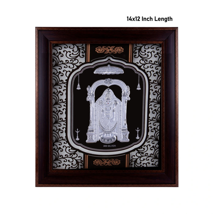 Balaji Murti Photo Frame - 14 X 12 Inches | 999 Silver Foil Picture Frame/ Wall Picture For Pooja Room - Hindu God Photos & Frames