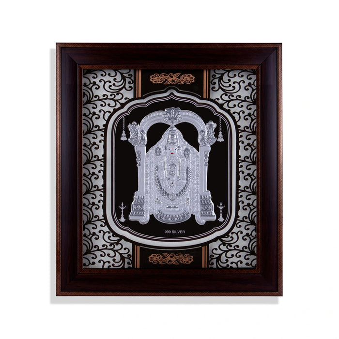 Balaji Murti Photo Frame - 16.5 X 14.5 Inches | 999 Silver Foil Picture Frame/ Wall Picture For Pooja - Hindu God Photos & Frames