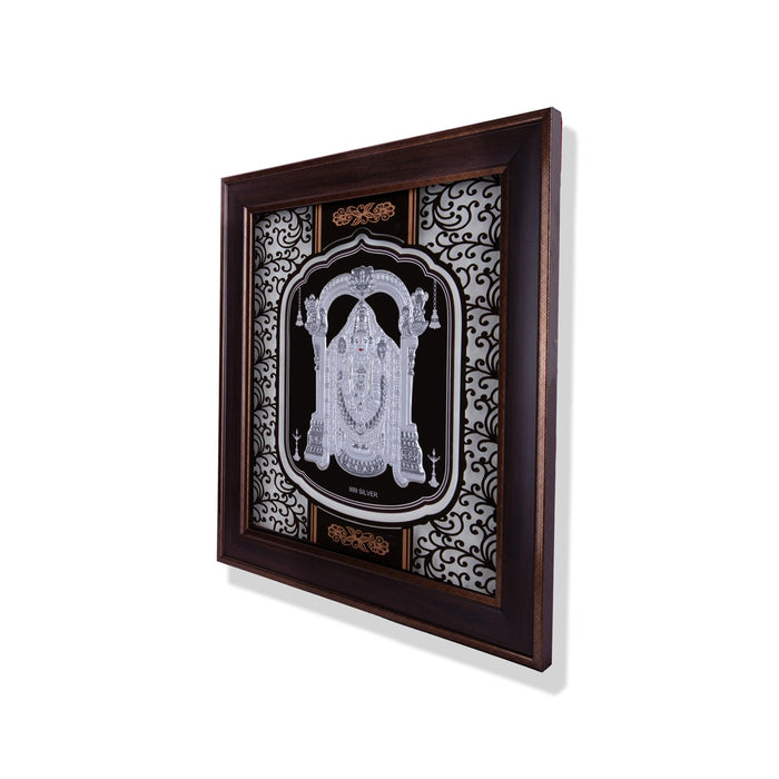 Balaji Murti Photo Frame - 16.5 X 14.5 Inches | 999 Silver Foil Picture Frame/ Wall Picture For Pooja - Hindu God Photos & Frames