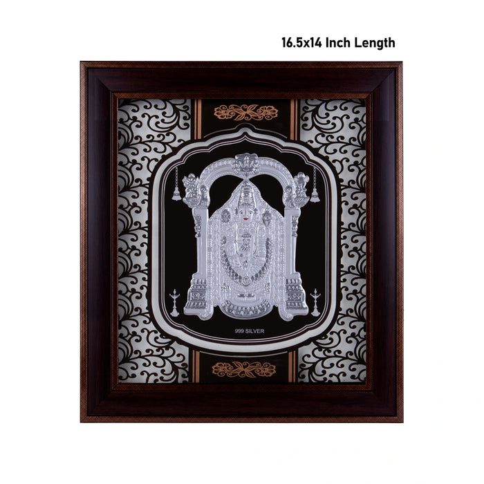 Balaji Murti Photo Frame - 16.5 X 14.5 Inches | 999 Silver Foil Picture Frame/ Wall Picture For Pooja - Hindu God Photos & Frames