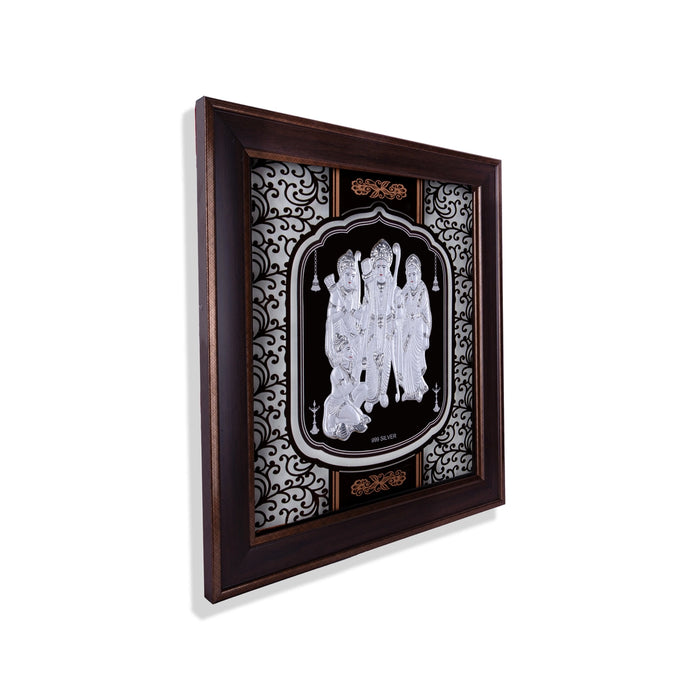 Ram Darbar Murti Photo Frame - 16.5 X 14.5 Inches | 999 Silver Foil Picture Frame/ Wall Picture For Pooja - Hindu God Photos & Frames