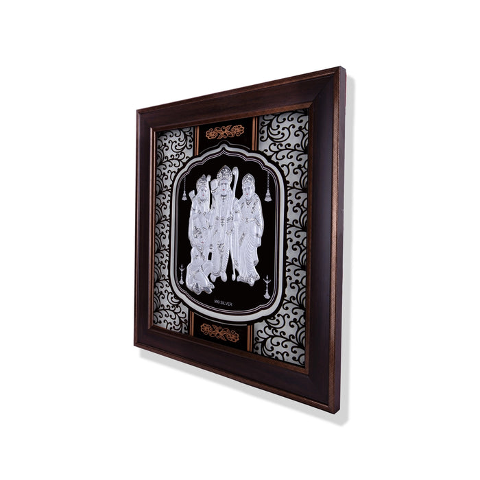 Ram Darbar Murti Photo Frame - 16.5 X 14.5 Inches | 999 Silver Foil Picture Frame/ Wall Picture For Pooja - Hindu God Photos & Frames
