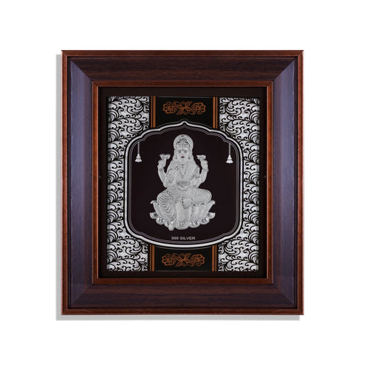 Lakshmi Murti Photo Frame - 16.5 X 14.5 Inches | 999 Silver Foil Picture Frame/ Wall Picture For Pooja - Hindu God Photos & Frames