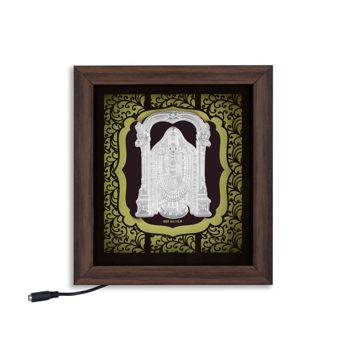 Balaji Murti Photo Frame - 7.5 x 8.5 Inches | 999 Silver Foil / Wall Picture Frame/ Wall Decor For Puja Room - Hindu God Photos & Frames