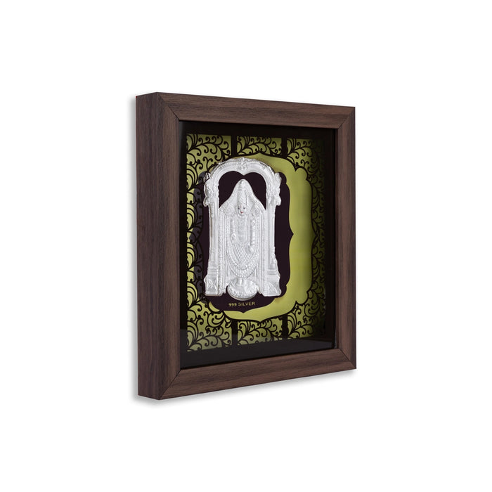 Balaji Murti Photo Frame - 7.5 x 8.5 Inches | 999 Silver Foil / Wall Picture Frame/ Wall Decor For Puja Room - Hindu God Photos & Frames