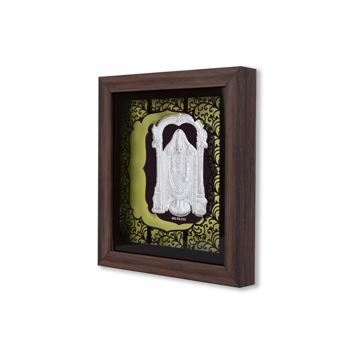 Balaji Murti Photo Frame - 7.5 x 8.5 Inches | 999 Silver Foil / Wall Picture Frame/ Wall Decor For Puja Room - Hindu God Photos & Frames