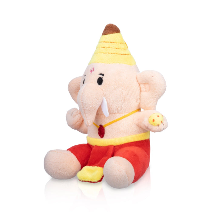 Baby Ganesh Murti Singing Toy - 7 X 5 inches | Soft Musical Toy/ Mantra Chanting Toy For Kids And Gifting - Traditional Games & Toys