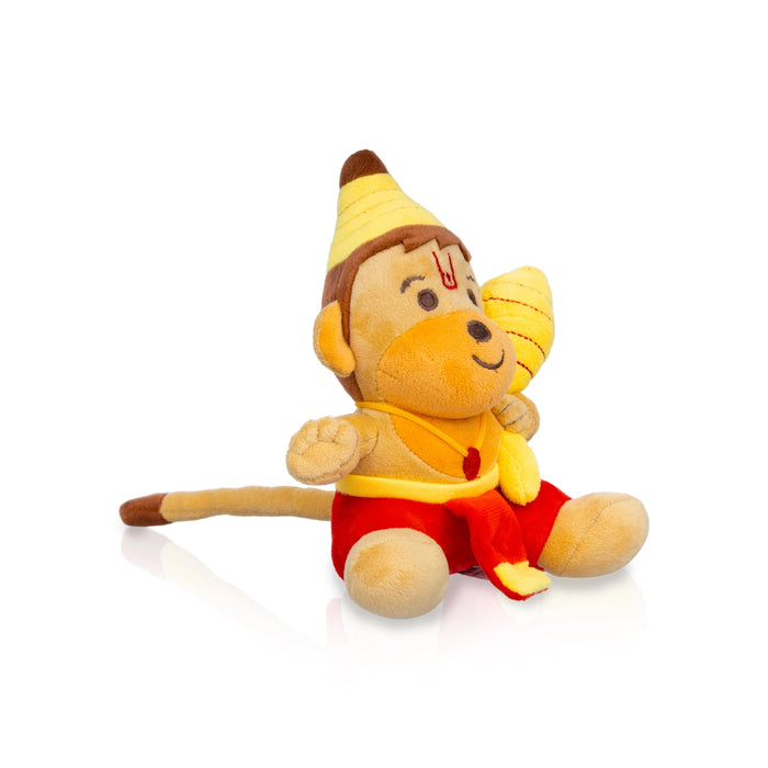 Baby Hanuman Murti Singing Toy - 7 X 6 inches | Soft Musical Toy/ Mantra Chanting Toy For Kids And Gifting