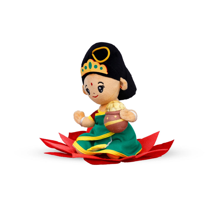 Baby Lakshmi Murti Singing Toy - 7 X 9.5 inches | Soft Musical Toy/ Mantra Chanting Toy For Kids And Gifting - Traditional Games & Toys