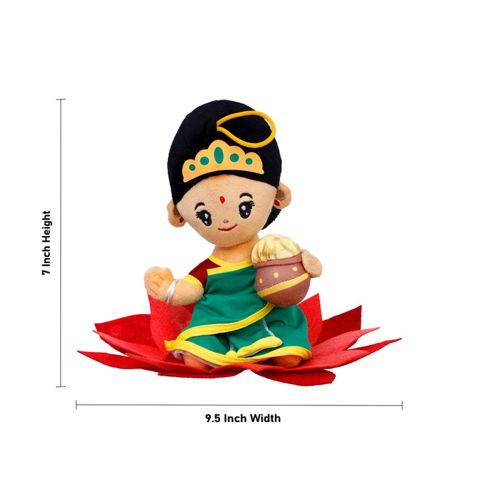 Baby Lakshmi Murti Singing Toy - 7 X 9.5 inches | Soft Musical Toy/ Mantra Chanting Toy For Kids And Gifting - Traditional Games & Toys
