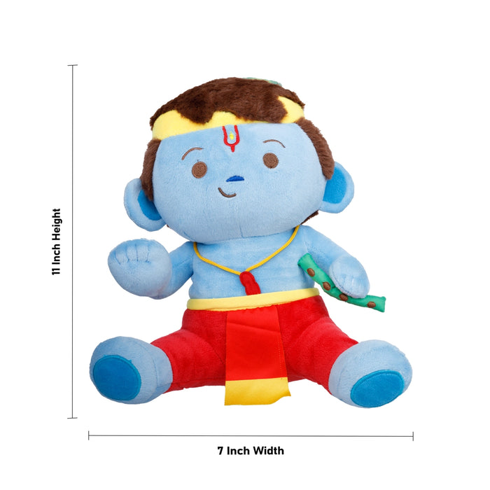 Baby Krishna Murti Singing Toy - 11 X 7 inches | Soft Musical Toy/ Mantra Chanting Toy For Kids And Gifting - Traditional Games & Toys