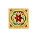 Pooja Chowki With Base Set - 1.25 X 3 X 3 Inches | 4 Pcs/ Gold Polish Bajot/ Flower Design Patla For Deity - Pooja Aasan & Bajot & Pooja Mat
