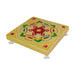 Pooja Chowki With Base - 1.25 X 6 X 6 Inches | Manai Palagai/ Gold Polish Bajot/ Flower Design Patla For Deity - Pooja Aasan & Bajot & Pooja Mat