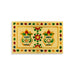 Chowki With Base- 1.5 X 8 X 5 Inches | Gold Polish Bajot/Kalash & Flower Design Patla/ Manai Palagai For Pooja - Pooja Aasan & Bajot & Pooja Mat