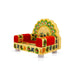 Velvet Sinhasan - 4 X 4 X 3.5 Inches | Meenakari Design Simhasanam/ Wooden Singhasan For Deity And Pooja Room - Pooja Aasan & Bajot & Pooja Mat