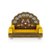 Simhasan - 5 x 6 Inches | Velvet Aasan / Peacock Design Chowki / Bajot for Deity - Simhasan