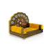 Simhasan - 5 x 6 Inches | Velvet Aasan / Peacock Design Chowki / Bajot for Deity - Simhasan