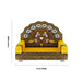 Simhasan - 5 x 6 Inches | Velvet Aasan / Peacock Design Chowki / Bajot for Deity - Simhasan