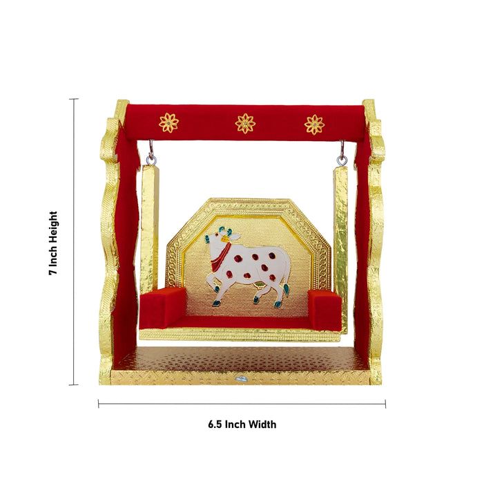 Jhula - 7 x 6.5 Inches | Deity Swing / Krishna Jhoola for Idol Decoration & Festival Celebrations