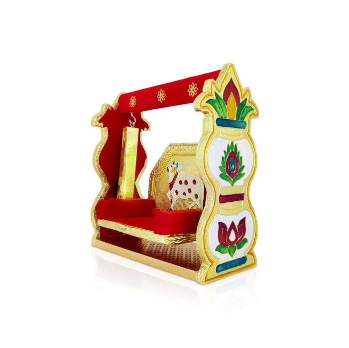 Jhula - 9 x 8.5 Inches | Decorative Swing for Laddu Gopal / Krishna Idol Jhula for Pooja Space & Home