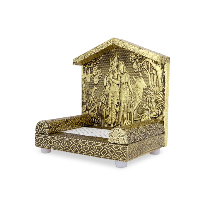 Radha Krishna Simhasan - 6.5 x 6 Inches | Decorative Deity Throne/ Radha Krishna Singhasan for Home & Pooja Decor