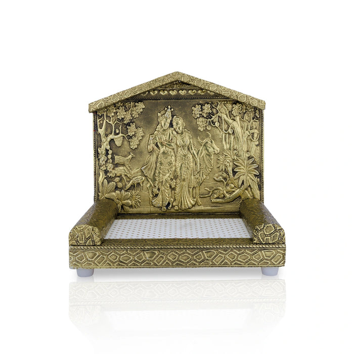 Radha Krishna Simhasan- 7 x 7 Inches | Decorative Sinhasan / Throne For Deity Decoration, Pooja & Temple Use
