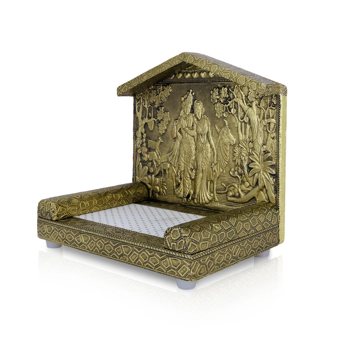 Radha Krishna Simhasan- 7 x 7 Inches | Decorative Sinhasan / Throne For Deity Decoration, Pooja & Temple Use