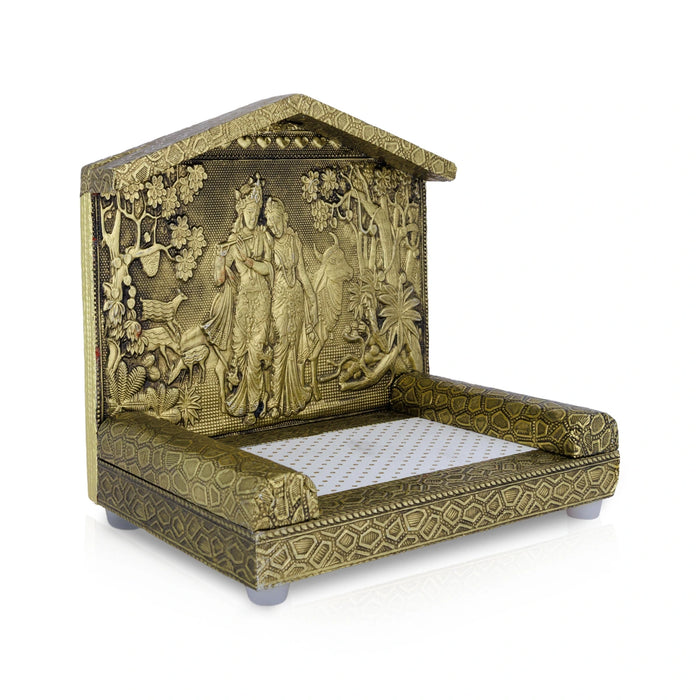 Radha Krishna Simhasan- 7 x 7 Inches | Decorative Sinhasan / Throne For Deity Decoration, Pooja & Temple Use