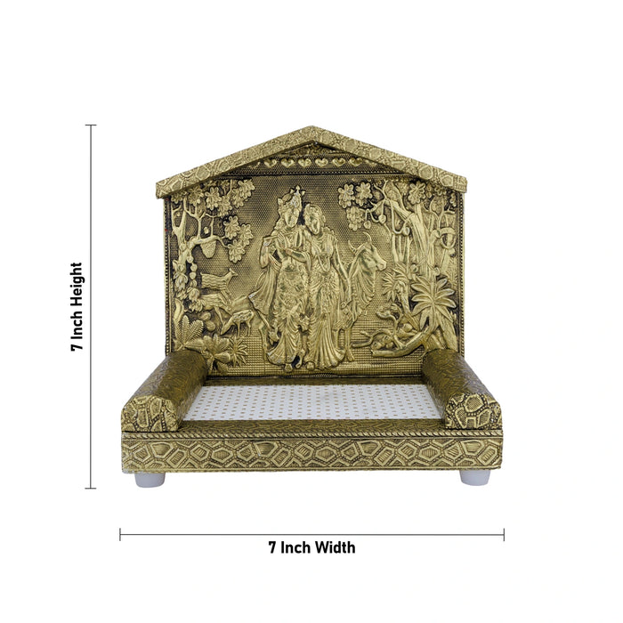 Radha Krishna Simhasan- 7 x 7 Inches | Decorative Sinhasan / Throne For Deity Decoration, Pooja & Temple Use