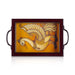 Tanjore Glass Painting Wooden Tray - 1.5 X 6 X 6 Inches | Serving Tray/ Peacock Design Kitchen Tray For Home - Pooja Plate & Tray