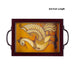 Tanjore Glass Painting Wooden Tray - 1.5 X 6 X 6 Inches | Serving Tray/ Peacock Design Kitchen Tray For Home - Pooja Plate & Tray