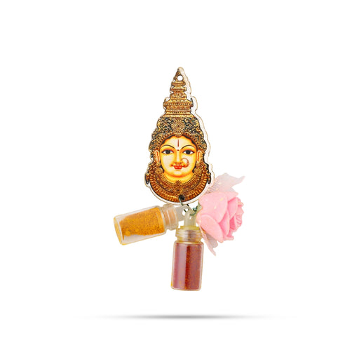 Turmeric Powder & Kumkum With Deity Design Wall Hanging Set- 2 X 1.5 Inches | Haldi Powder & Sindoor Wall Hanger - Turmeric & Kumkum