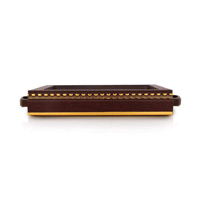 Tanjore Painting Wooden Tray - 6 x 6 Inches | Pooja Tray / Swan Design Pooja Tray For Home