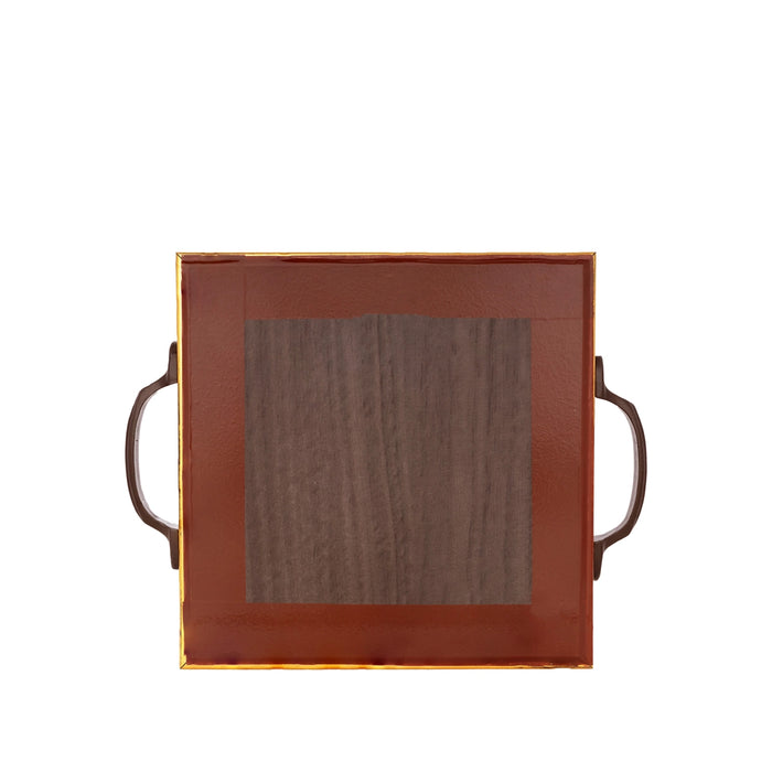 Tanjore Painting Wooden Tray - 6 x 6 Inches | Pooja Tray / Kamadhenu Design Pooja Tray For Home