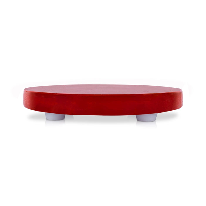 Manai Palagai - 8 Inches | Round Shape Pooja Chowki/ Wooden Rangoli Design Bajot/ Patla For Home