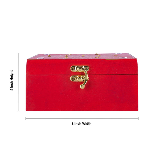 Pooja Box - 4 x 6 Inches | Wooden Box/ Storage Box/ Jewellery Container for Home