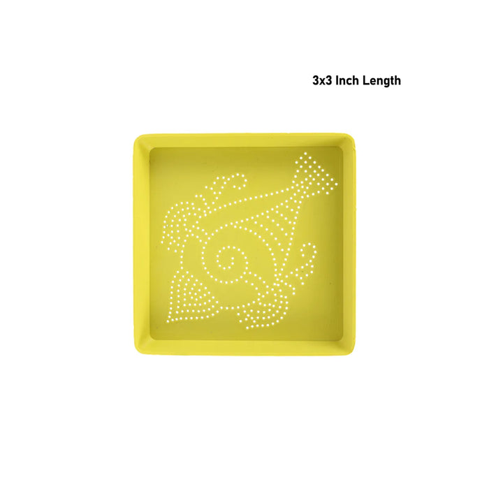 Rangoli Stencil – 3 X 3 Inches | 6 Pcs / Dotted Design Rangoli Jali / Kolam Maker For Home Decoration