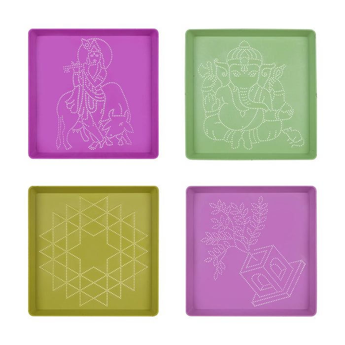 Rangoli Stencil - 6 x 6 Inches | Kolam Stencil / Rangoli Design Stencil / Muggulu Stencil for Home Decor - Kolam & Rangoli