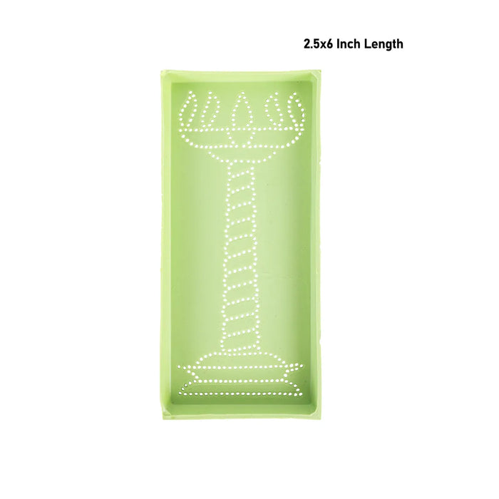 Rangoli Stencil – 2.5 X 6 Inches | 6 Pcs / Dotted Design Kolam Stencil / Reusable Rangoli Jali For Festivals