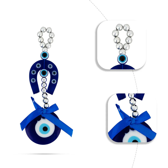 Evil Eye Hanging Latkan - 6.5 inches | Beads Latkan / Wall Hanging Latkan / Nazar Protection Decor - Wall Hanging