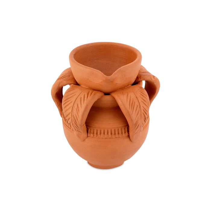 Agal Vilakku - 3.5 x 3 Inches | Clay Deepam / Kalash Design Lamp / Clay Diya for Home & Pooja - Karthik Deep