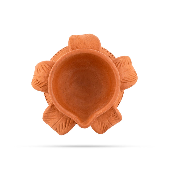 Agal Vilakku - 3.5 x 3 Inches | Clay Deepam / Kalash Design Lamp / Clay Diya for Home & Pooja - Karthik Deep