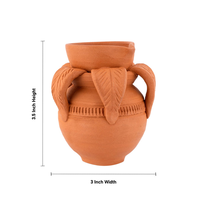 Agal Vilakku - 3.5 x 3 Inches | Clay Deepam / Kalash Design Lamp / Clay Diya for Home & Pooja - Karthik Deep