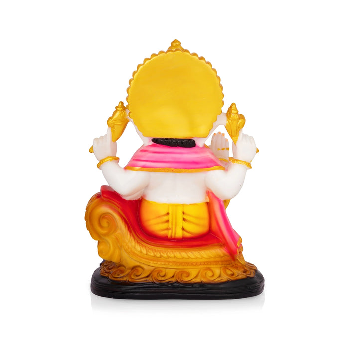 Ganesha Sitting On Base Murti - 10 x 7 Inches | Marble Dust Idol/ Vinayagar Statue For Home & Pooja space