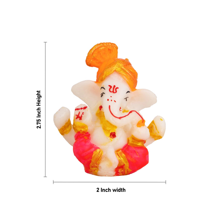 Ganesha Murti - 2.75 x 2 Inches | Resin Ganpati Idol/ Vinayagar Statue for Home, Pooja Room & Gifting
