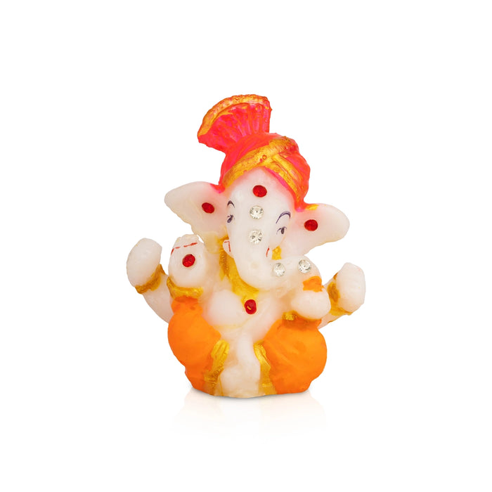 Ganesha Murti - 2.5 x 2 Inches | Resin Statue/ Stone Design Ganapati Idol for Living Room & Pooja Space