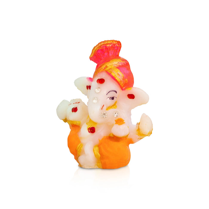 Ganesha Murti - 2.5 x 2 Inches | Resin Statue/ Stone Design Ganapati Idol for Living Room & Pooja Space