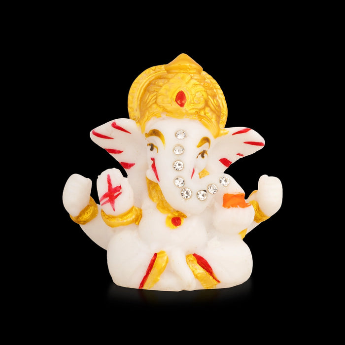 Ganapati Sitting Murti - 2 x 2 Inches | Resin Statue / Vinayakar Idol for Living Room & Pooja Space