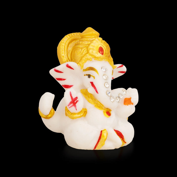 Ganapati Sitting Murti - 2 x 2 Inches | Resin Statue / Vinayakar Idol for Living Room & Pooja Space